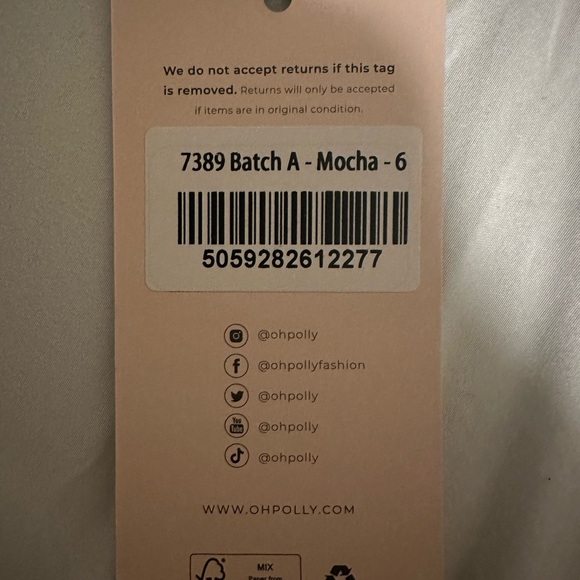 NWT OH Polly Nola Bias Cut Satin Crop Top in Mocha (US 2) - Picture 4 of 6